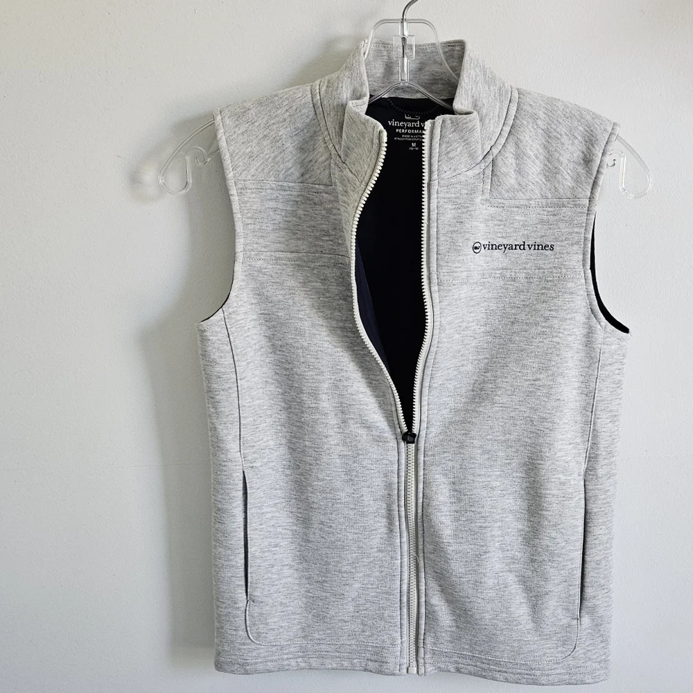 Vineyard Vines Light Gray Zip Performance Vest